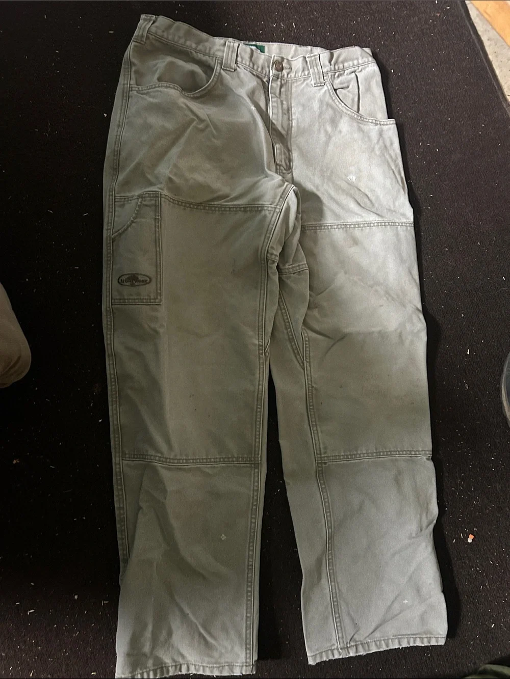 Tan/khaki Double kneed straight legged Arborwear Work Pants